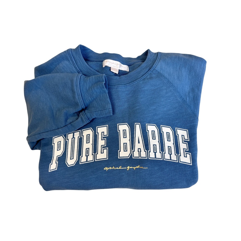 Spiritual Gangster Sweatshirt Women M Blue Excellent Pure Barre Raglan Cotton